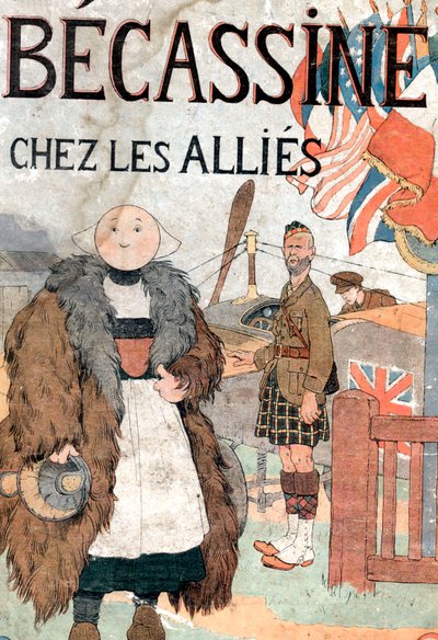 kirjan "Becassine chez les allies" etukansi tekijältä Joseph Porphyre Pinchon