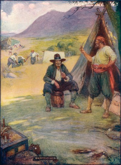 Siellä missä nyt Kapkaupungin suuri kaupunki seisoo, he pystyttivät telttojaan ja mökkejä, c1908, c1920. tekijältä Joseph Ratcliffe Skelton