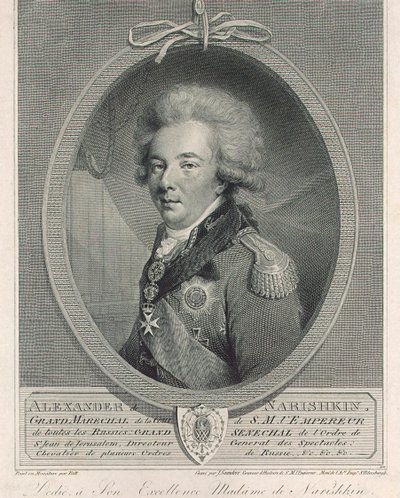 Kreivi Aleksanteri Lvovitš Naryshkinin muotokuva 1760-1826, 1801 tekijältä Joseph Saunders