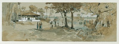Buddhalainen temppeli Point de Gallessa, Wakwalla Ceylonilla (Sri Lanka) tekijältä Joseph Selleny