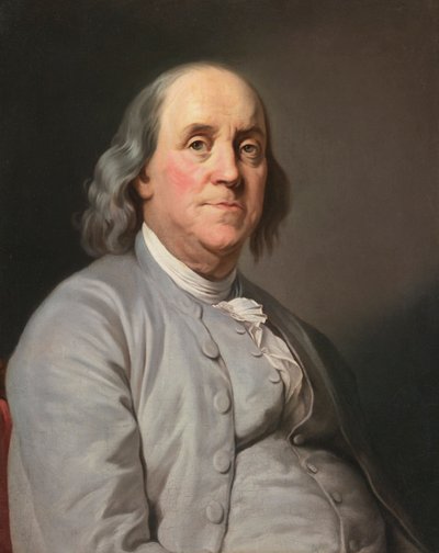 Benjamin Franklinin muotokuva, kirjoittanut Duplessis, Joseph-Siffred (1725-1802). Öljy kankaalle, c. 1780. Mitat : 73x59 cm. Yksityinen kokoelma tekijältä Joseph Siffred Duplessis