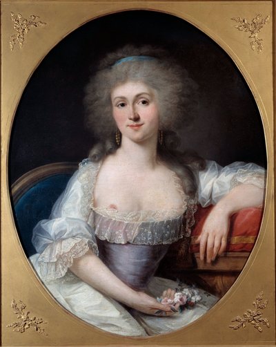 Marie Therese Louise de Savoie Carignanin, prinsessa de Lamballen muotokuva (1749-1792) Joseph Siffred Duplessisin (1725-1802) maalaus (Joseph-Siffred, Joseph Siffrede, Joseph-Siffrede, Joseph Siffrein, Joseph-Siffrein Metz 8. vuosisadalla) Kuvataide tekijältä Joseph Siffred Duplessis