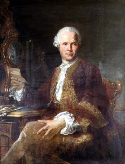 Portrait of herrasmies claret-värisessä takissa tekijältä Joseph Siffred Duplessis