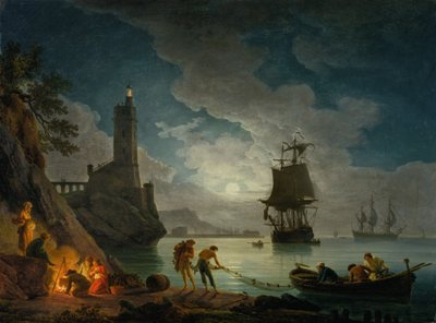 Satama kuutamossa tekijältä Claude Joseph Vernet