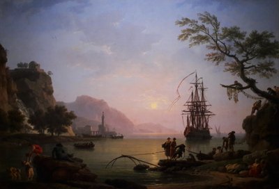 Näkymä satamaan aamulla (Aamu) tekijältä Claude Joseph Vernet