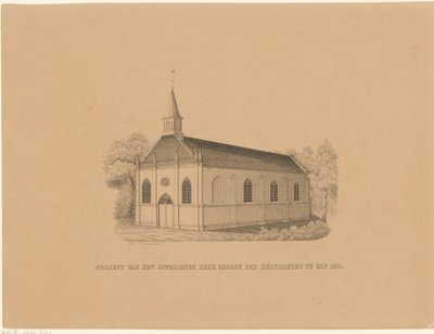 Reformoitu kirkko Erpissä Erp 1855 reformaatin opterigten-kirkkorakennuksen projekti (nimi esineessä) tekijältä Joseph Vürtheim