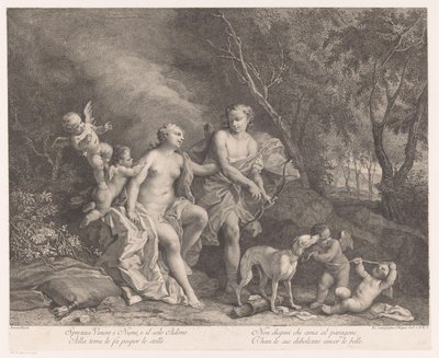 Venus ja Adonis rakastajina neljällä putilla tekijältä Joseph Wagner (possibly)