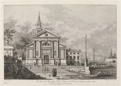 Näkymä S. Francescon kirkon esitteestä, 1742. tekijältä Joseph Wagner
