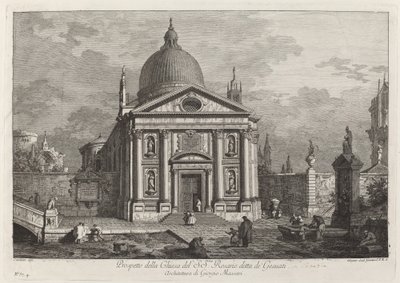 SS:n kirkon esite. Rukous, joka tunnetaan nimellä Gesuati tekijältä Joseph Wagner after Canaletto