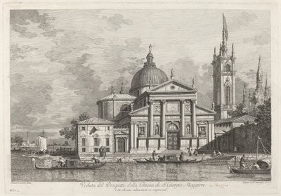 Näkymä S. Giorgio Maggioren kirkon esitteestä tekijältä Joseph Wagner after Canaletto