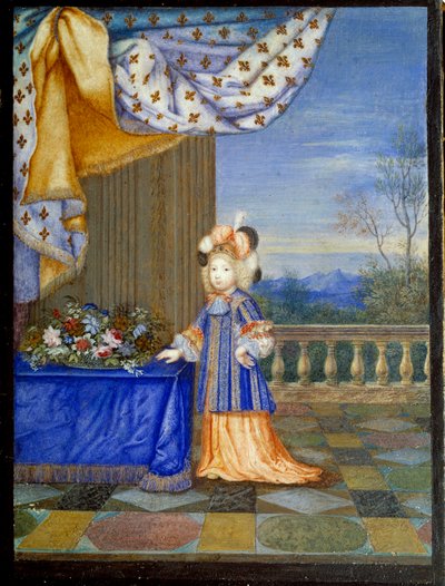 Täyspitkä muotokuva Ranskan Grand Dauphin Louisista, Ludvig XIV:n pojasta. Joseph Werner nuoremman maalaus (1637-1710) tekijältä Joseph Werner