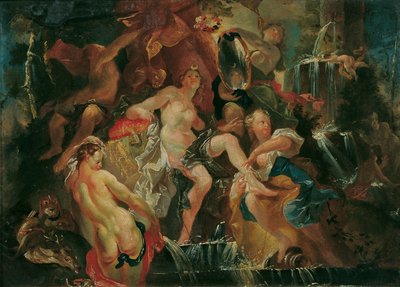Dianan kylpy (käänteinen: Bacchus-pojan koulutus) tekijältä Joseph Winterhalder d. J.