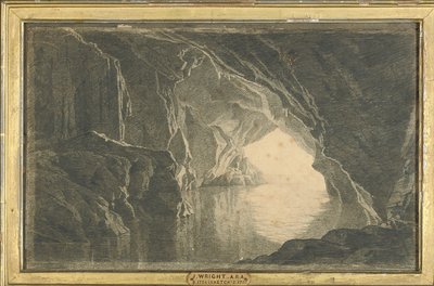 Luola Salernonlahdella, ilta, noin 1800 tekijältä Joseph Wright of Derby