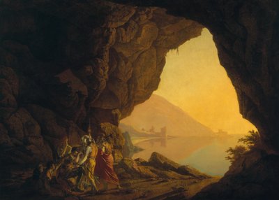 Luola Napolin kuningaskunnassa Bandittin kanssa, os. 1778 tekijältä Joseph Wright of Derby