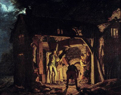Takomo 1700-luvulla Derbyn Joseph Wrightin maalaus (1734-1797) 1773 Pietari, Eremitaaši tekijältä Joseph Wright of Derby