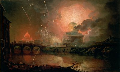 Ilotulitus Castel Sant Angelossa, 1774-1778 tekijältä Joseph Wright of Derby