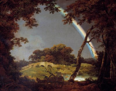 Derbyn Joseph Wrightin (1734-1797) maisema sateenkaarimaalauksella 1794 Derby, Derbyn museo tekijältä Joseph Wright of Derby