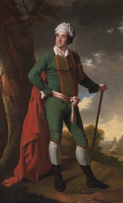 Miehen muotokuva, joka tunnetaan "intialaisena kapteenina" tekijältä Joseph Wright of Derby