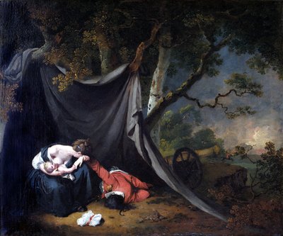 Kuollut sotilas, noin 1789 (öljy kankaalle) tekijältä Joseph Wright of Derby