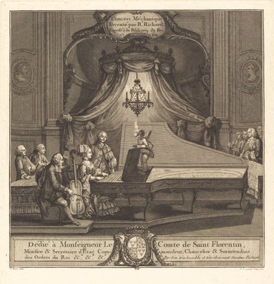 Mekaaninen konsertti tekijältä Joseph de Longueil after Charles Eisen