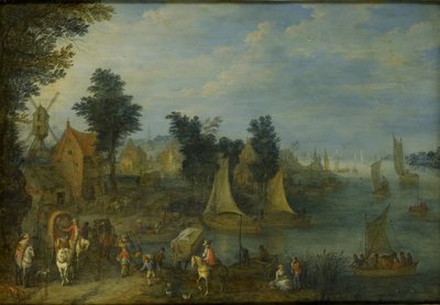 Kylä joen rannalla tekijältä Joseph van Bredael