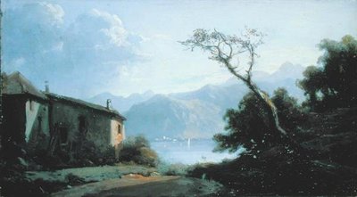 Lake Scene Ranskassa (öljy kankaalle) tekijältä Josephine Bowes