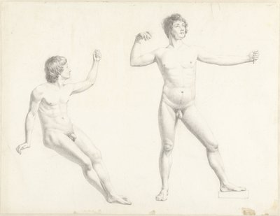 Kaksi miespuolista alastontutkimusta tekijältä Josephus Augustus Knip