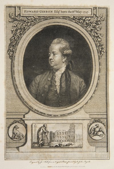 Edward Gibbon, Esq., pub. 1730 (kaiverrus) tekijältä Joshua (after) Reynolds