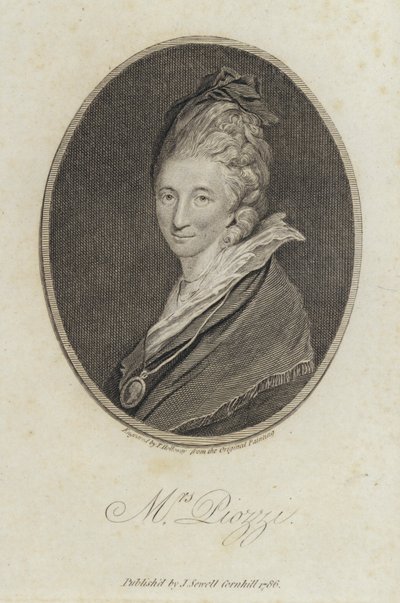 Hester Lynch Piozzi, walesilaissyntyinen päiväkirjan kirjoittaja ja kirjailija tekijältä Joshua (after) Reynolds