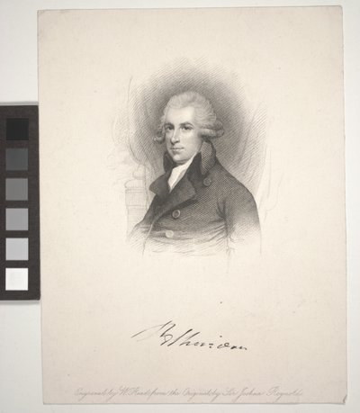Richard Brinsley Sheridan, kaiverrus W. Read (1824-1837) tekijältä Joshua (after) Reynolds