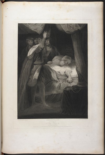 Kuningas Henrik VI:n toinen osa III näytös III kohtaus III - Kuningas Henrik, Salisbury ja Warwick; kardinaali sängyssä tekijältä Joshua (after) Reynolds