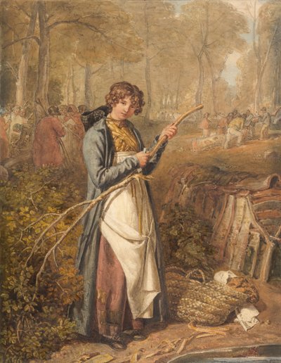Barking Timber Wychwood Forestissa, Oxfordshiressa, 1818. tekijältä Joshua Cristall