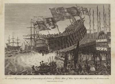 Walesin prinssi, Man of War, laukaistiin heidän Majesteettiensa edessä Portsmouthissa tekijältä Joshua Cristall
