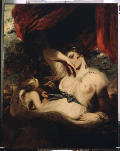 Amor purkamassa Venuksen nauhaa (Cupid Untying the Zone of Venus). Sir Joshua Reynoldsin (1732-1792) maalaus tekijältä Joshua Reynolds