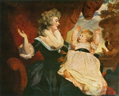Devonshiren herttuatar ja lapsi, c1786, c1912 tekijältä Joshua Reynolds