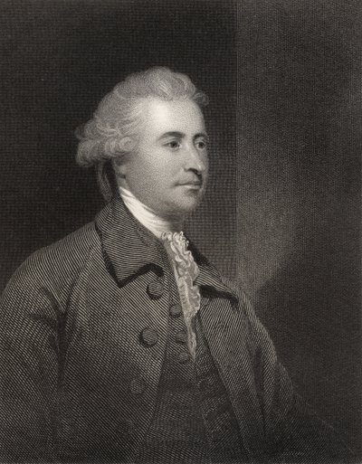 Edmund Burke, kaiverrettu H. Robinson, National Portrait Gallerysta, osa III, julkaistu noin 1835 tekijältä Joshua Reynolds