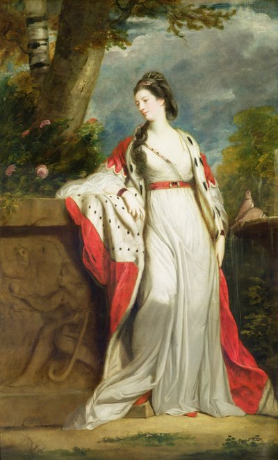 Elizabeth Gunning, Hamiltonin herttuatar ja Argyllin herttuatar, noin 1760 (öljy kankaalle). tekijältä Joshua Reynolds