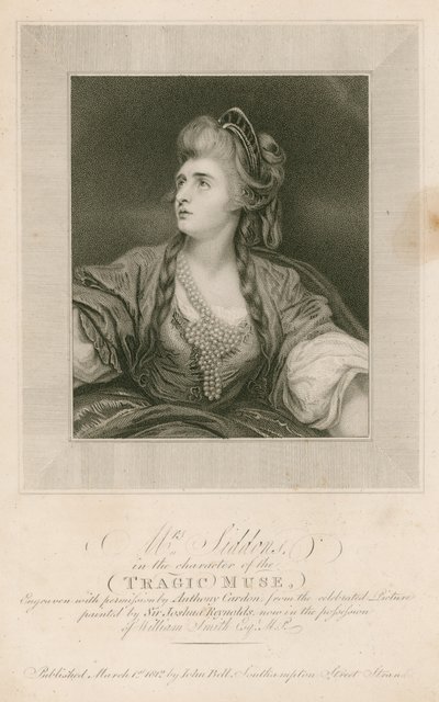 Rouva Sarah Siddons, näyttelijä, Traagisen muusan hahmossa tekijältä Joshua Reynolds