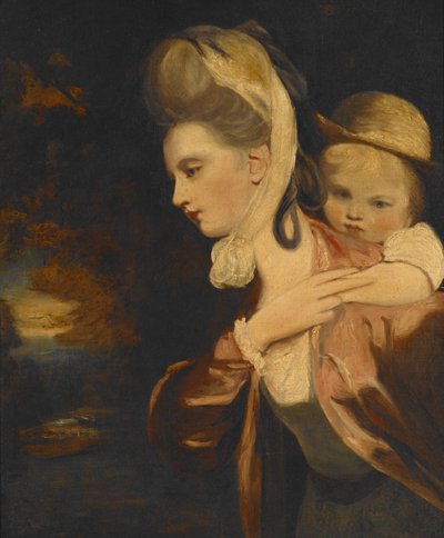 Reppuselässä (Mrs. Payne Gallaway ja lapsi) (kopio) tekijältä Joshua Reynolds