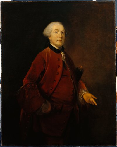 George Ashbyn muotokuva seisomassa, kolme neljäsosaa, yllään takki ja liivi tekijältä Joshua Reynolds