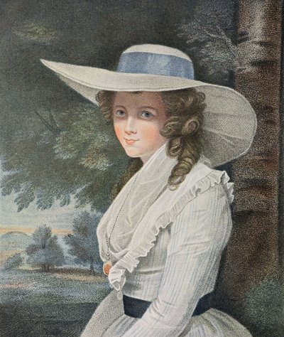 Francesco Bartolozzin (1727-1815) kaivertama The Right Honorable Countess Spencer (d.1831), pub. kirjoittanut E.M. Diemar, 1787 (pistekaiverrus) (katso myös 13474) tekijältä Joshua Reynolds