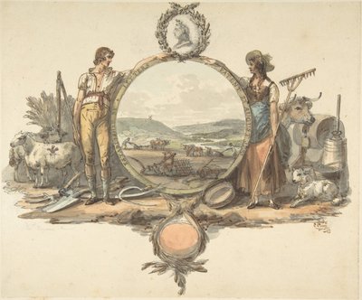 Suunnittelu etukappaleelle, n. 1793. tekijältä Josiah Boydell