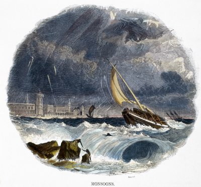 Monsuunit, luonnonilmiöistä, 1849 tekijältä Josiah Wood Whymper