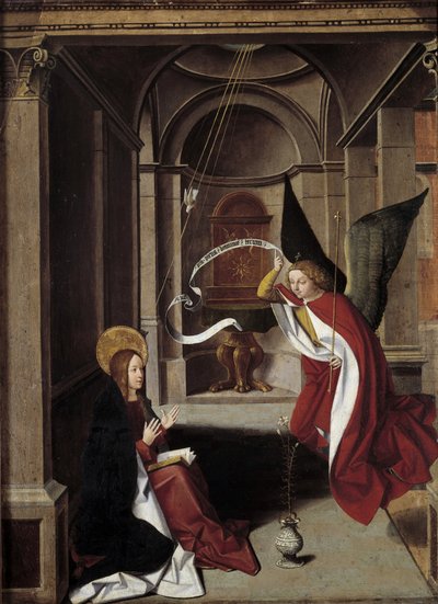 Neitsyen elämä: "Julistus" (maalaus) tekijältä Josse (fl.1493 1508) Lieferinxe