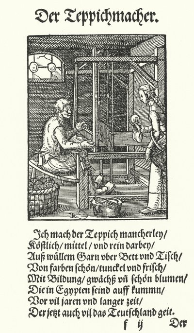 Tapestry Weaver (kaiverrus) tekijältä Jost (after) Amman