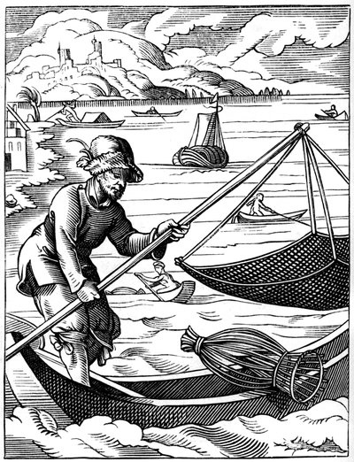 Kalastaja, 1500-luku 1849. tekijältä Jost Amman