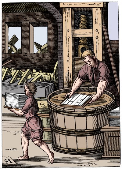 Paperinvalmistaja, 1500-luku, 1849 tekijältä Jost Amman