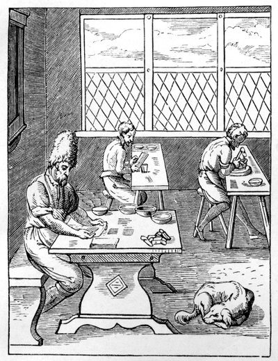 Neula- ja neulakone, c1559-1591 tekijältä Jost Amman