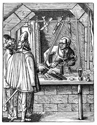 Miekanvalmistaja, c1559-1591 tekijältä Jost Amman