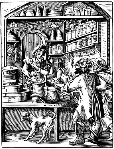 The Druggists Shop, 1568 tekijältä Jost Amman